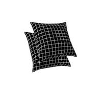 ggaimwf Fodere Cuscini 50x50cm Bianco e Nero 2 Pacchi Moderno Cuscini geometrici Federe a quadretti Decorazione del letto con cuscino per soggiorno Camera da letto Federe per cuscini