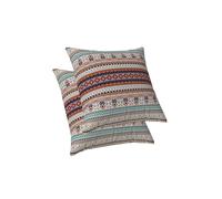 ggaimwf Fodere per cuscini etnici Boho Geometrico Mandala Arredamento Bohemien Tribale Cuscini marocchini Doppio lato Effetto Lino Fatti a mano Copricuscini per divano Letto Soggiorno 50x50cm set da 2