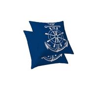 ggaimwf Fodere per cuscini nautici Cuscini marittimi Ancora Bussola della Marina Copricuscini Decorativi per divano camera da letto Salotto Bambini Tema della vela Federe per cuscini 50x50 cm Set di 2