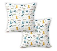 ggaimwf Fodere per Cuscini Quadrati in Velluto Con Dinosauri Cartoni Animat | 40x40cm 2 Fundas de Cojines de Viaje Suaves y Agradables para la Piel de Doble Cara Adecuadas para Dormitorios Salas de Estar