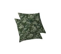 ggaimwf Naturale Pianta Cuscino Coperture Foglia verde Retrò Divano Federe Decorative per Divano Soggiorno Camera da Letto Casa Denso Motivi Federe con Nascosto Zip 40x40cm Set di 2