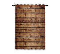 ggaimwf Tenda rustica in legno per finestra Tavole di legno Tenda a drappeggio Vintage Marrone Decorazione da fattoria Soggiorno Tema country Cowboy Tenda divisoria interna 132x214cm 1 pannello