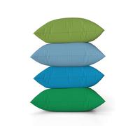 ggaimwf Tinta unita Copricuscino in Effetto Lino per divano Blu acceso Verde Cuscino per letto Monet dipinto ad olio a colori Fatto a mano Piazza Federe per cuscini 40x40 cm Set da 4