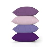 ggaimwf Tinta unita Copricuscino in Effetto Lino per divano Gradiente viola Cuscino per letto Maniero della lavanda Colore Fatto a mano Piazza Federe per cuscini 60x60 cm Set da 4