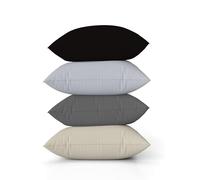 ggaimwf Tinta unita Copricuscino in lino per divano Grigio Cuscino per letto Stile interno moderno Colore Morandi Fatto a mano Piazza Federe per cuscini con cerniera invisibile 45x45 cm Set da 4