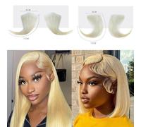 GGAUBAIFI 2 pezzi Bordi per capelli Top Swiss HD Bordi in pizzo Estensioni dei capelli, Bordi per capelli finti morbidi e naturali per donne, Veri umani fatti a mano, Colore dorato Stile 1