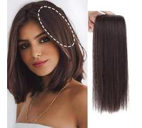 GGAUBAIFI Fermaglio per Capelli con Frangetta Laterale, Frangia per Tende Classica che incornicia il Viso Frangetta Frangia Finta Posticci per Donna da Indossare Quotidianamente - Marrone Scuro