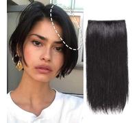 GGAUBAIFI Fermaglio per capelli con frangia laterale, frangia classica per tende che incornicia il viso, frangia finta, posticci per le donne, da indossare ogni giorno - Nero