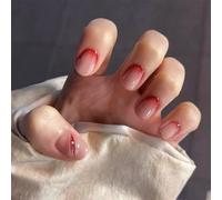 GGAUBAIFI Halloween French Tip Press on Nails Unghie finte quadrate extra corte con disegni, Stick on Nails Unghie finte Halloween Copertura completa Acrilico