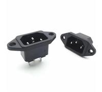 GGBASK 5 Pz AC 250 V 10A 3 P IEC320 C14 AC-04 Spina Maschio Pannello Montaggio A Vite Prese di Ingresso di Alimentazione Presa Connettore