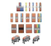 GGBASK SPL-1/2/3/4 Doppia Testa Mini Connettore Rapido Veloce Cavo di Cablaggio Universale Connettore Push-in Morsettiera Conduttore Lampada a LED(SPL-OYBRG,100 PCS)