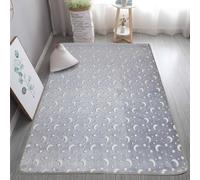 GGBOND Tappeto luminoso che si illumina al buio grigio luna, pelo corto in spugna morbida e confortevole, 80 x 160 cm