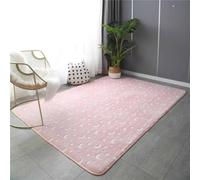 GGBOND Tappeto luminoso che si illumina al buio, tappeto rosa a forma di luna, in spugna di peluche, morbido e confortevole, 100 x 200 cm