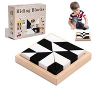 GGesii Montessori Geometrico Forma Puzzle, Puzzle in Legno per Bambini da 1 a 3 Anni, Giocattolo Montessori per Bambini dai 3 anni in Su, per Bambini, Adulti (Bianco e Nero)