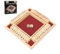 GGesii Shut The Box 2-4 Giocatori, Giochi da Tavolo in Legno, Giochi da Viaggio, Adatto per giocattoli educativi di apprendimento da 3 4 5 6 7 8 anni (Rosso)