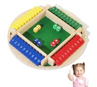 GGesii Shut The Box 2-4 Giocatori, Giochi da Tavolo in Legno, Giochi da Viaggio, Adatto per giocattoli educativi di apprendimento da 3 4 5 6 7 8 anni (Circolare)