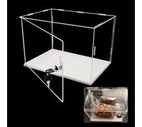 GGFFJ Vetrina espositiva a cubo trasparente da 3 mm con serratura, vetrina alternativa in vetro, supporto for scatola espositiva (40x40x40 cm (16x16x16 pollici))(45x45x10cm(18x18x4in))