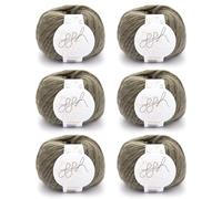 ggh Husky Box con 6 gomitoli, 50 g per gomitolo, per un totale di 300 g, 045, colore: torba