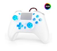 GGiking Wired Controller for PS5, Compatible with PS5/Pro/Slim, PS4 & PC Gamepad with RGB Lights, Dual Motor Vibration, 6-Axis Sensor, Touchpad, 3.5mm Audio & Turbo Macro Function