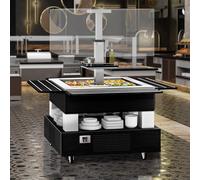 GGM Gastro SBKIN1200N | Insalabile a buffet freddo Dublino - 1600 mm - con inserto in vetro dritto - per 4 X GN 1/1