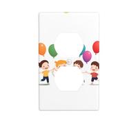 GGNKDL Bambini che giocano che stampano il bene durevole doppio della copertura di potere della famiglia del pannello di parete dell'incavo