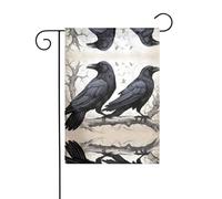 GGNKDL Bandiera da giardino con stampa di corvi neri, decorazione per cortile esterno adatta per tutte le stagioni, 30,5 x 45,7 cm