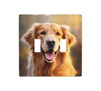GGNKDL Bella stampa Golden Retriever Dog copertura interruttore pannello decorativo parete adatto per aree residenziali e commerciali 4,5x4,5 pollici
