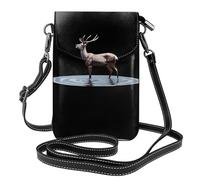 GGNKDL Borsa a tracolla con stampa di alce che calpestano l'acqua, borsa per cellulare, piccolo portafoglio da donna, un regalo pratico adatto per uscire, allenarsi e fare shopping