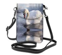 GGNKDL Borsa a tracolla con stampa di cigno bianco che gioca nell'acqua, borsa per cellulare, piccolo portafoglio da donna, un regalo pratico adatto per uscire, fare esercizio fisico e fare shopping