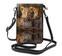 GGNKDL Borsa a tracolla con stampa di due fratelli leopardati, borsa per cellulare, piccolo portafoglio da donna, un regalo pratico adatto per uscire, allenarsi e fare shopping