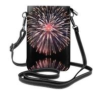 GGNKDL Borsa a tracolla con stampa di fuochi d'artificio che sbocciano nel cielo notturno, borsa per cellulare, piccolo portafoglio da donna, un regalo pratico adatto per uscire, allenarsi e fare