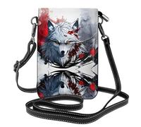 GGNKDL Borsa a tracolla con stampa di sangue e testa di lupo che gocciola, borsa per cellulare, piccolo portafoglio da donna, un regalo pratico adatto per uscire, allenarsi e fare shopping
