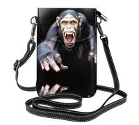 GGNKDL Borsa a tracolla con stampa gorilla maniacale, borsa per cellulare, piccolo portafoglio da donna, un regalo pratico adatto per uscire, fare esercizio fisico e fare shopping