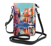GGNKDL Borsa a tracolla con stampa vivace di città, borsa per cellulare, piccolo portafoglio da donna, un regalo pratico adatto per uscire, allenarsi e fare shopping