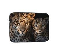 GGNKDL Borsa per laptop da 15 pollici, con due leopardi che si coccolano insieme, antiurto, portatile, per uomini e donne, viaggi d'affari, ufficio uso quotidiano