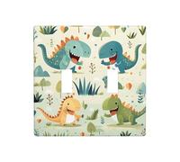 GGNKDL Carino piccolo dinosauro stampa interruttore copertura pannello murale decorativo adatto per aree residenziali e commerciali 4.5x4.5 In