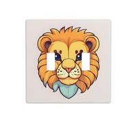 GGNKDL Cartoon carino piccolo leone stampa Interruttore copertura pannello murale decorativo adatto per aree residenziali e commerciali 4.5x4.5 In