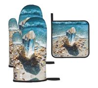 GGNKDL Crystals by The Sea, set da 3 pezzi, adatto per cucina, spesso e durevole, buon isolamento, adatto per cucina e forni a microonde