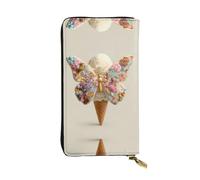 GGNKDL Farfalla stampa gelato donna in pelle lunga portafoglio palmare grande capacità carta di credito cerniera borsa