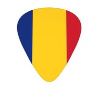 GGNKDL Flag of Romania Prints Plettro per chitarra 12 pezzi con tre combinazioni di plettri di spessore adatto per basso e ukulele