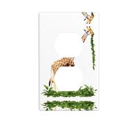 GGNKDL Giraffa che mangia la stampa dell'erba durevole doppia della copertura di potere della famiglia del pannello di parete dell'incavo per gli inc