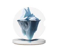 GGNKDL La punta di The Iceberg Printing Car Coasters 2 assorbenti in ceramica antiscivolo per bevande, decorazioni per auto