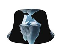 GGNKDL La punta di The Iceberg Prints Summer Outdoor Travel Bucket cappello, un cappello da spiaggia adatto sia per uomini che per donne nero