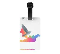 GGNKDL Le etichette per bagagli e le etichette per borse da viaggio con colombe volanti tra nuvole colorate sono adatte sia per uomini che per donne per prevenire bagagli