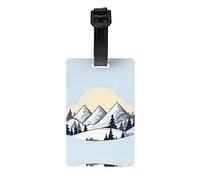 GGNKDL Le etichette per bagagli e le etichette per borse da viaggio con stampa di montagne bianche innevate sono adatte sia per uomini che per donne per prevenire i bagagli