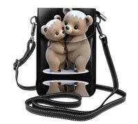 GGNKDL Madre orso abbraccia il piccolo orso stampa borsa a tracolla, borsa per cellulare, piccolo portafoglio da donna, un regalo pratico adatto per uscire, fare esercizio e fare shopping