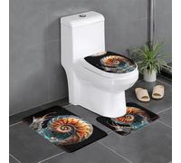 GGNKDL Meraviglioso set di 3 tappeti da bagno con motivo a conchiglie, set di tappeti da bagno antiscivolo, facili da pulire e mantenere, bloccano l'umidità e durevoli