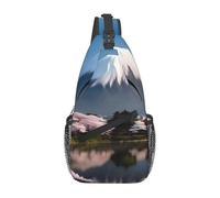 GGNKDL Monte Fuji all'inizio della primavera Stampa Borsa a tracolla a croce adatta per uomini e donne, adatta per borse fitness ed escursioni