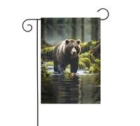 GGNKDL orso marrone balza stampa Bandiera da giardino decorazione cortile esterno adatto a tutte le stagioni 30,5 x 45,7 cm