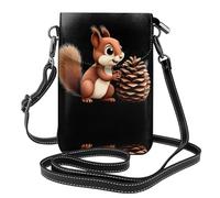 GGNKDL Piccola borsa a tracolla con stampa di pigne scoiattolo che ruba pigne, borsa per cellulare, piccolo portafoglio da donna, un regalo pratico adatto per uscire, allenarsi e fare shopping
